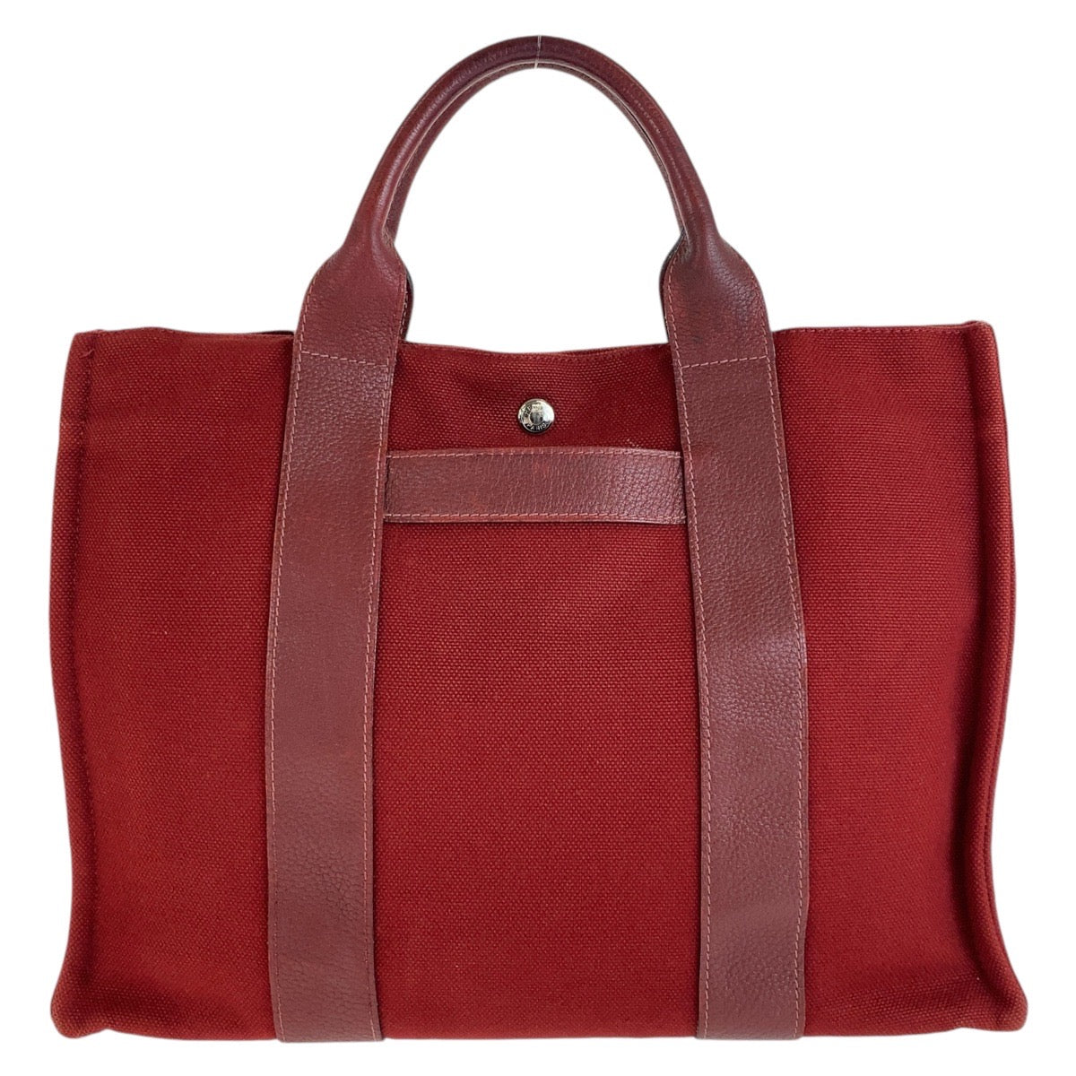 13100
HERMES エルメス サックアーネMM ワインレッド ボルドー シルバー金具 キャンバス / レザー トートバッグ ハンドバッグ A4対応  レディース