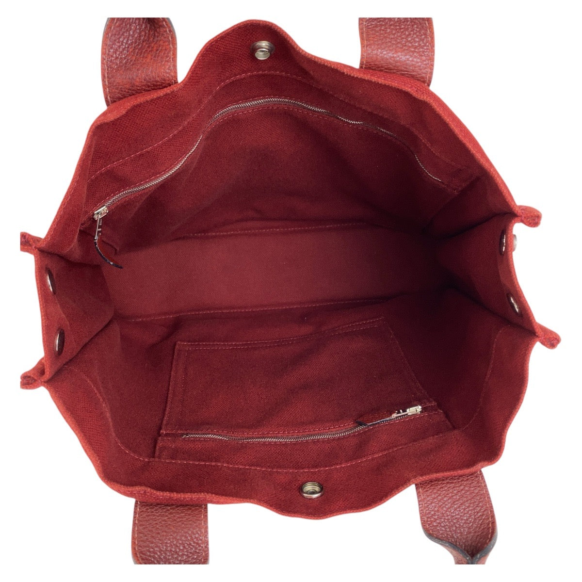 13100
HERMES エルメス サックアーネMM ワインレッド ボルドー シルバー金具 キャンバス / レザー トートバッグ ハンドバッグ A4対応  レディース