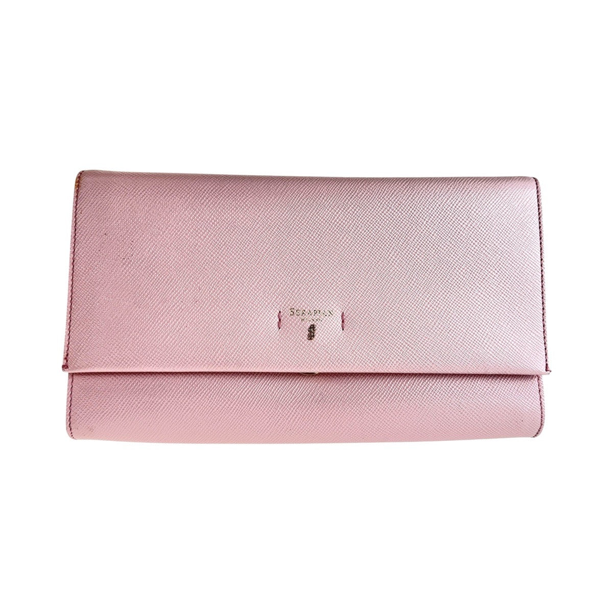 13102
Serapian セラピアン ピンク ゴールド金具 レザー クラッチバッグ ポーチ パーティーバッグ  レディース AB5