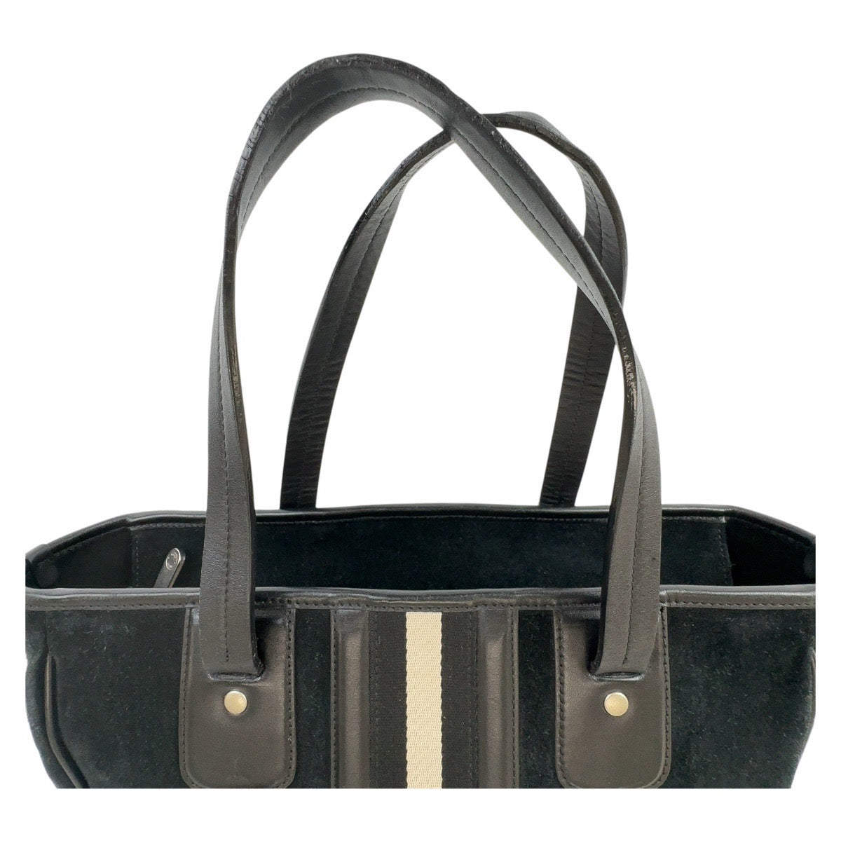 13103
BALLY バリー トレインスポッティング ブラック 黒 シルバー金具 スウェード / レザー トートバッグ ハンドバッグ  レディース