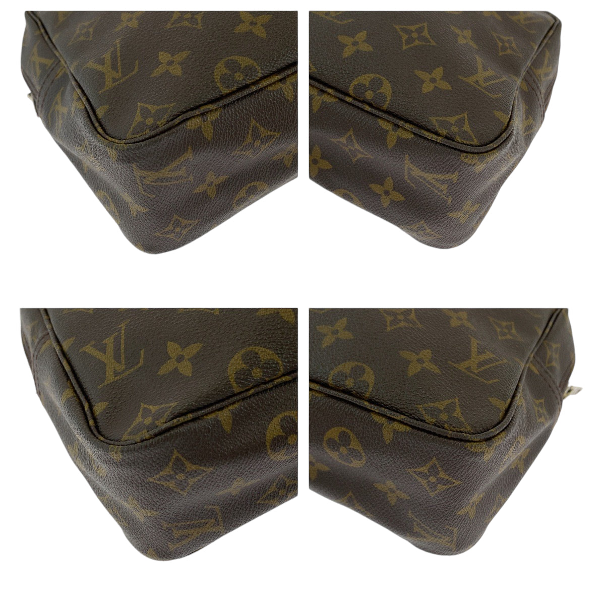 LOUIS VUITTON ルイヴィトン モノグラム トゥルース トワレット 28 ブラウン シルバー金具 PVC M47522 ポーチ 化粧ポーチ クラッチバッグ  レディース