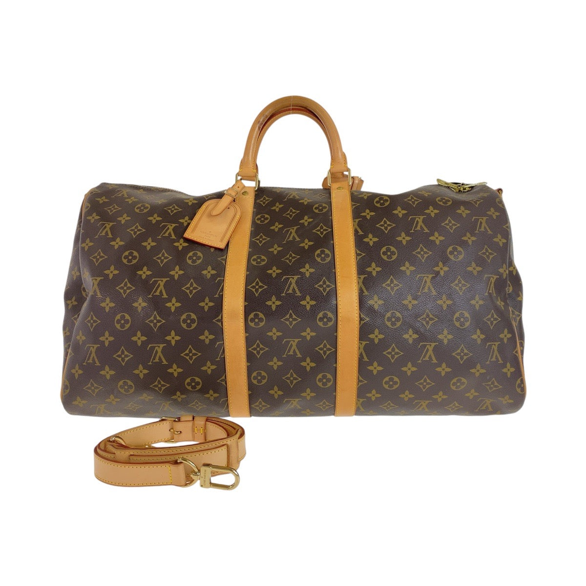 12780
LOUIS VUITTON ルイヴィトン モノグラム キーポル バンドリエール 55 ブラウン ベージュ ゴールド金具 PVC / レザー M41414 ボストンバッグ 男女兼用  メンズ