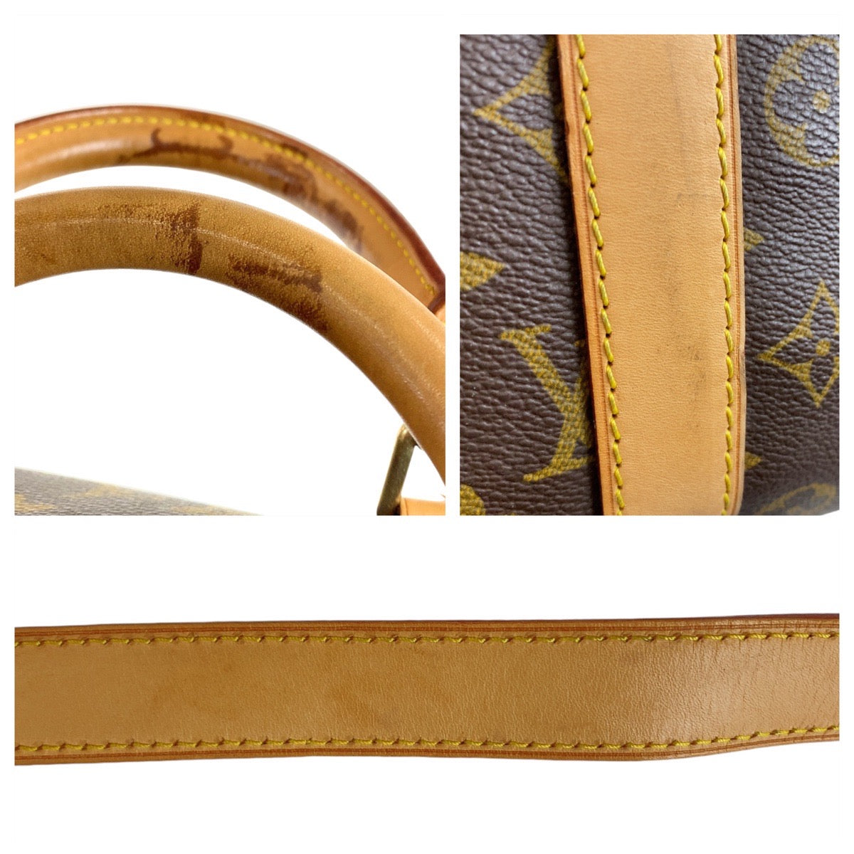 12780
LOUIS VUITTON ルイヴィトン モノグラム キーポル バンドリエール 55 ブラウン ベージュ ゴールド金具 PVC / レザー M41414 ボストンバッグ 男女兼用  メンズ
