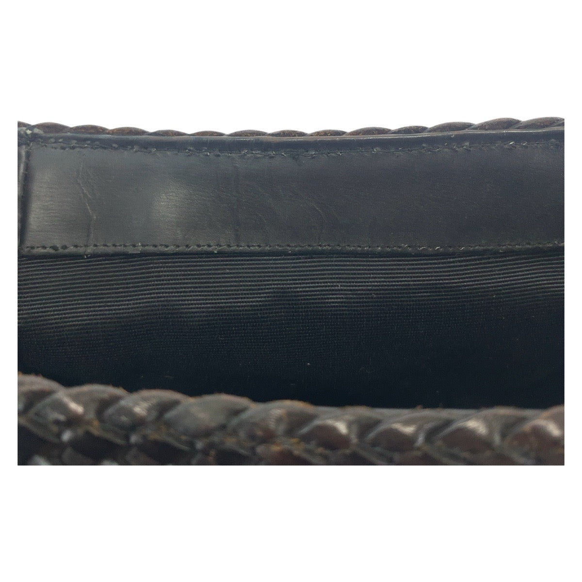 13106
GUCCI グッチ バンブー ブラック 黒 シルバー金具 レザー 000 1817 ハンドバッグ レザー編み込みバッグ  レディース