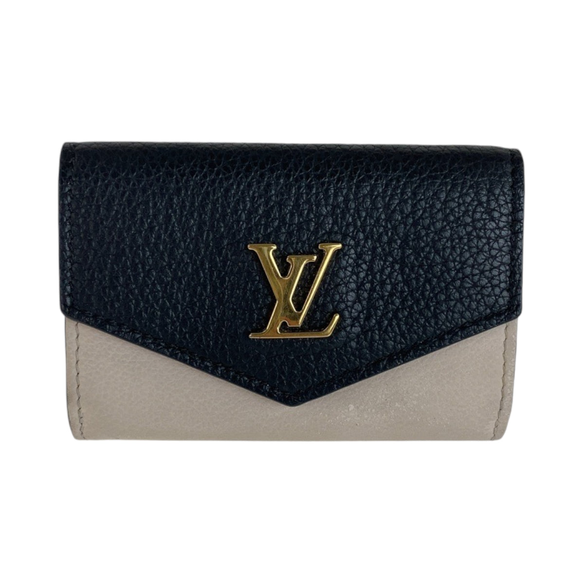 13278
LOUIS VUITTON ルイヴィトン ポルトフォイユ ロックミニ ブラック 黒 アイボリー ゴールド金具 レザー M80984 折財布 コンパクトウォレット  レディース