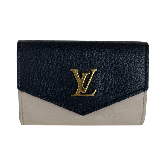 13278
LOUIS VUITTON ルイヴィトン ポルトフォイユ ロックミニ ブラック 黒 アイボリー ゴールド金具 レザー M80984 折財布 コンパクトウォレット  レディース