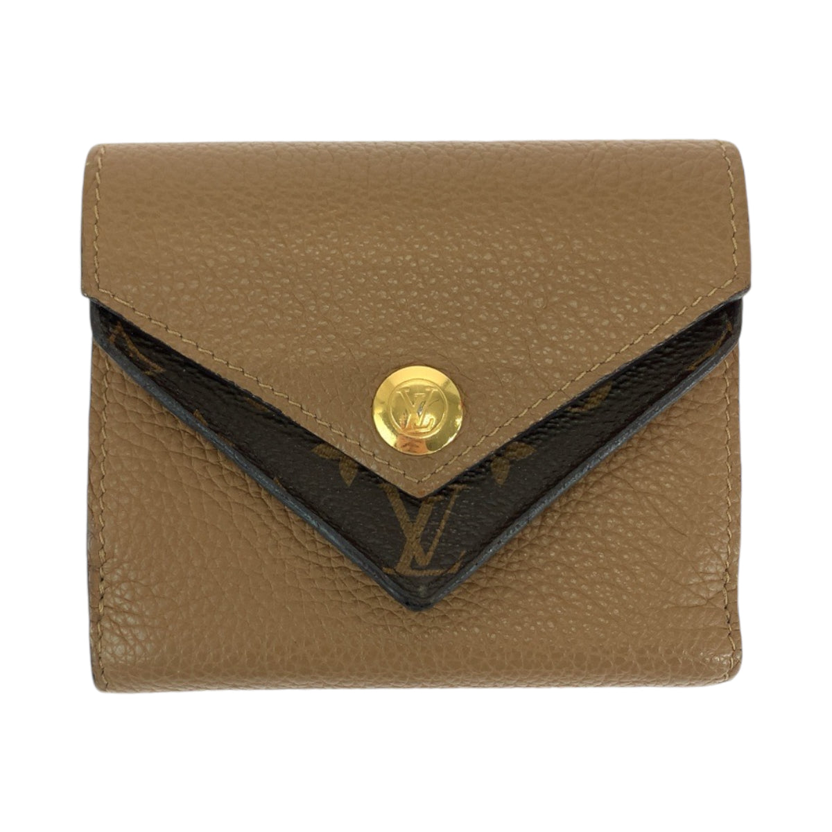 12796
LOUIS VUITTON ルイヴィトン モノグラム ポルトフォイユ ドゥブルV ブラウン ゴールド金具 レザー M64391 折財布 コンパクトウォレット  レディース