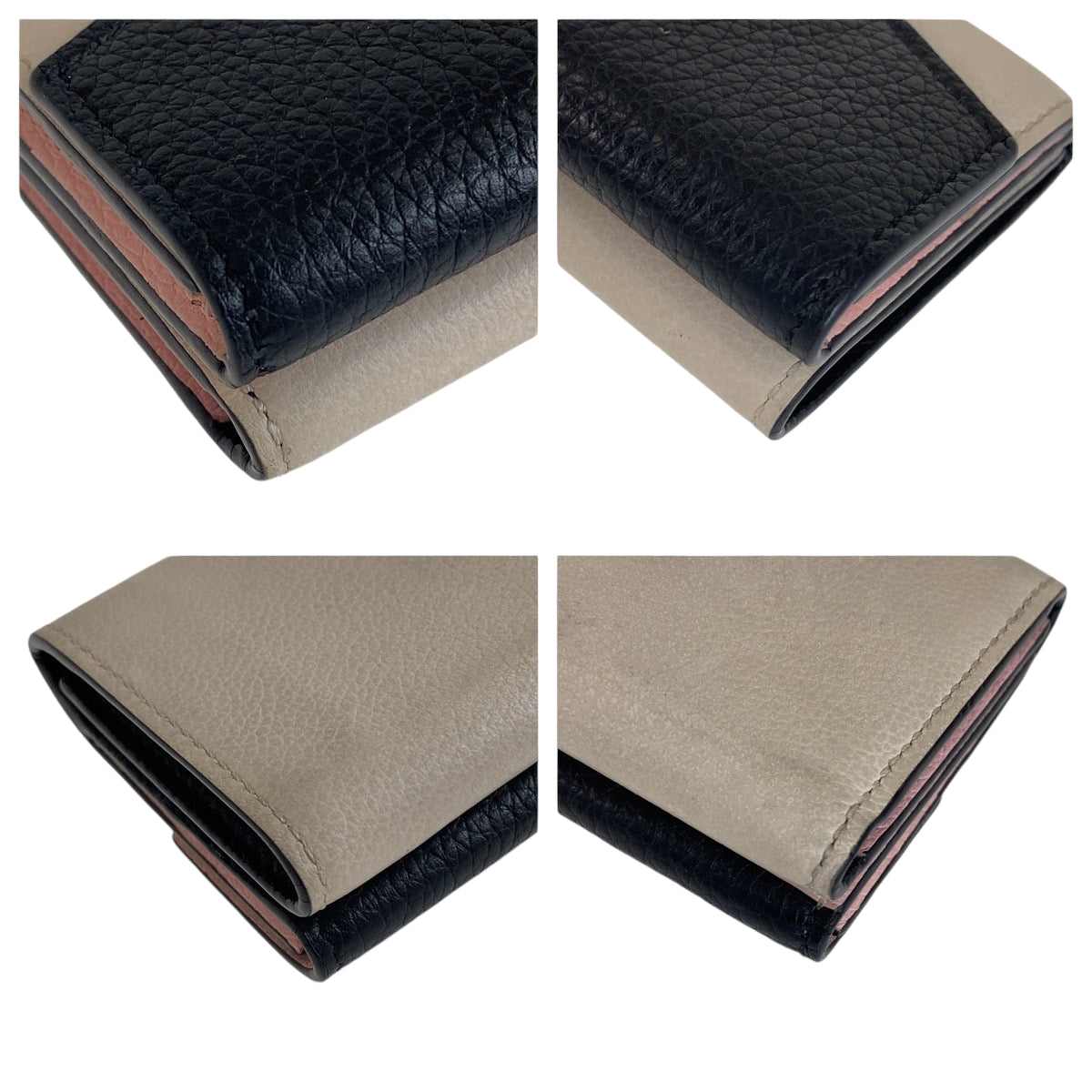 13278
LOUIS VUITTON ルイヴィトン ポルトフォイユ ロックミニ ブラック 黒 アイボリー ゴールド金具 レザー M80984 折財布 コンパクトウォレット  レディース