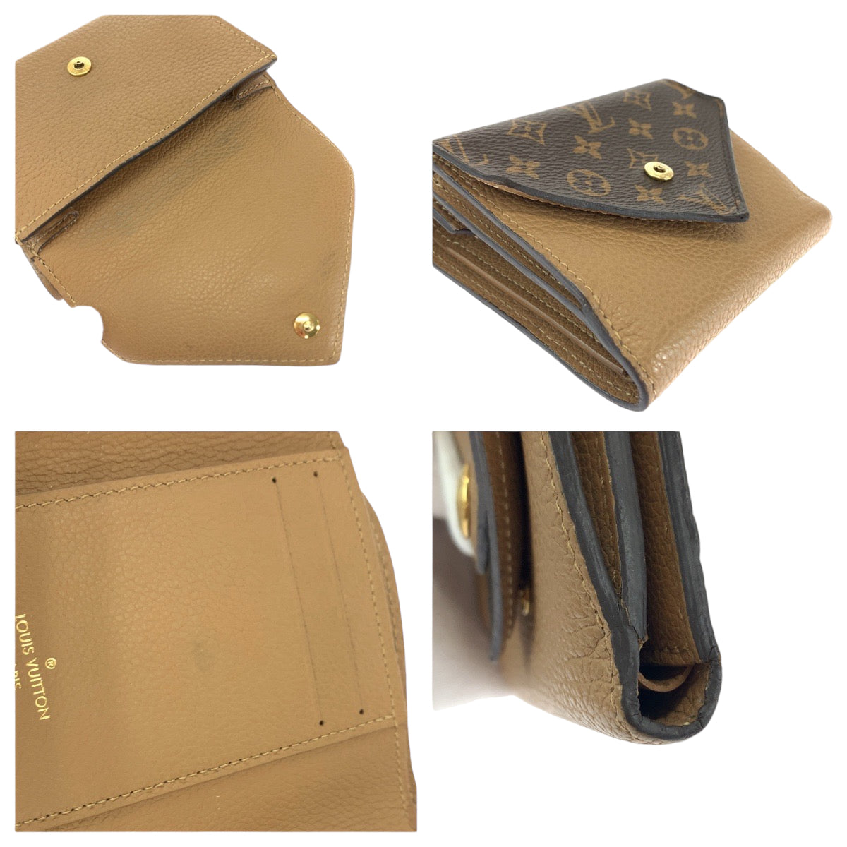 12796
LOUIS VUITTON ルイヴィトン モノグラム ポルトフォイユ ドゥブルV ブラウン ゴールド金具 レザー M64391 折財布 コンパクトウォレット  レディース