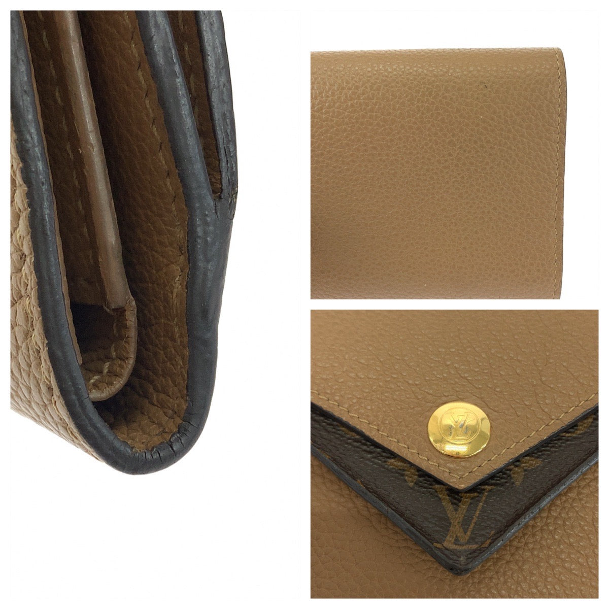 12796
LOUIS VUITTON ルイヴィトン モノグラム ポルトフォイユ ドゥブルV ブラウン ゴールド金具 レザー M64391 折財布 コンパクトウォレット  レディース