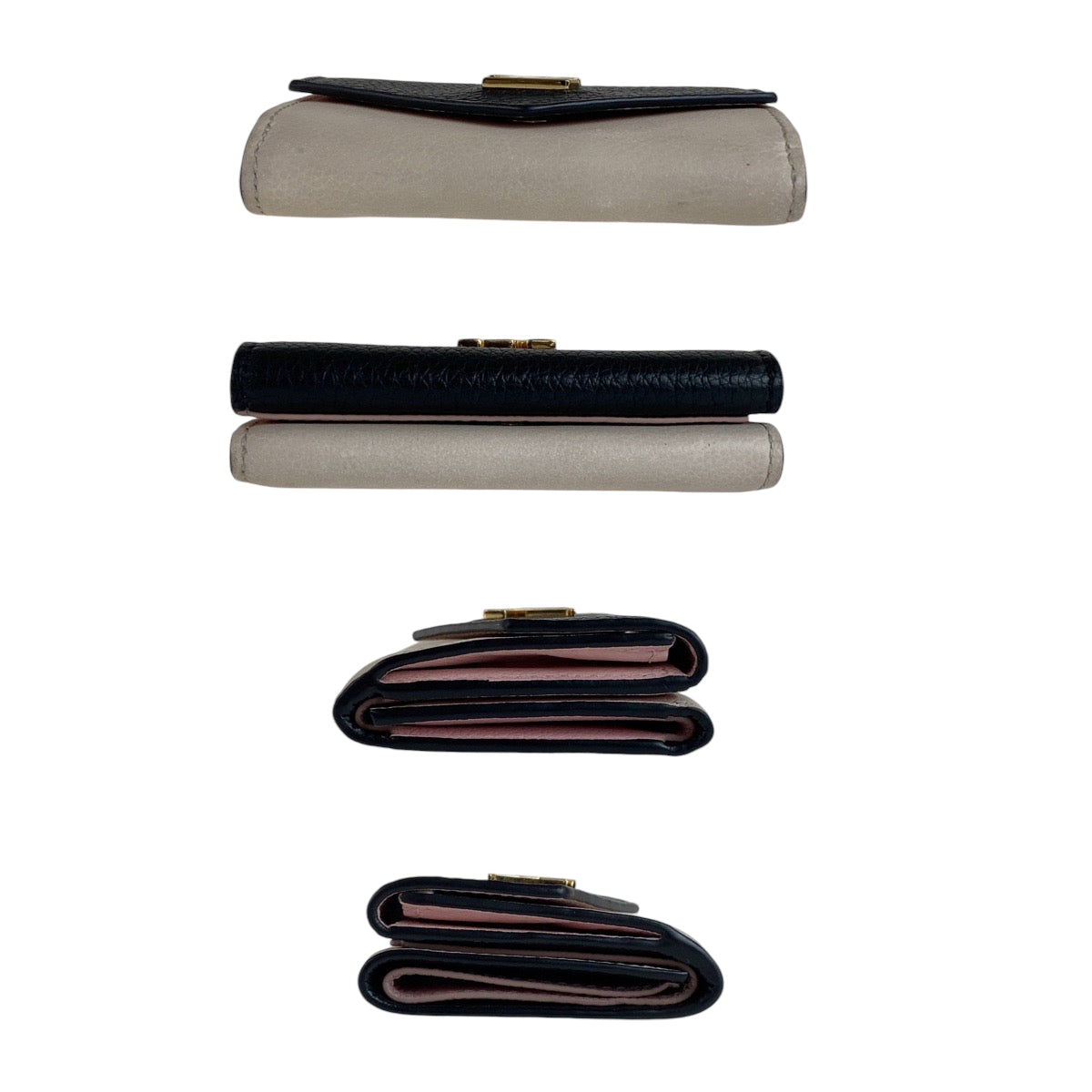 13278
LOUIS VUITTON ルイヴィトン ポルトフォイユ ロックミニ ブラック 黒 アイボリー ゴールド金具 レザー M80984 折財布 コンパクトウォレット  レディース