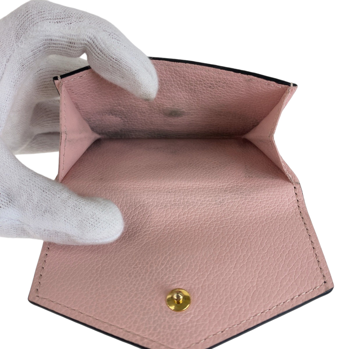 13278
LOUIS VUITTON ルイヴィトン ポルトフォイユ ロックミニ ブラック 黒 アイボリー ゴールド金具 レザー M80984 折財布 コンパクトウォレット  レディース