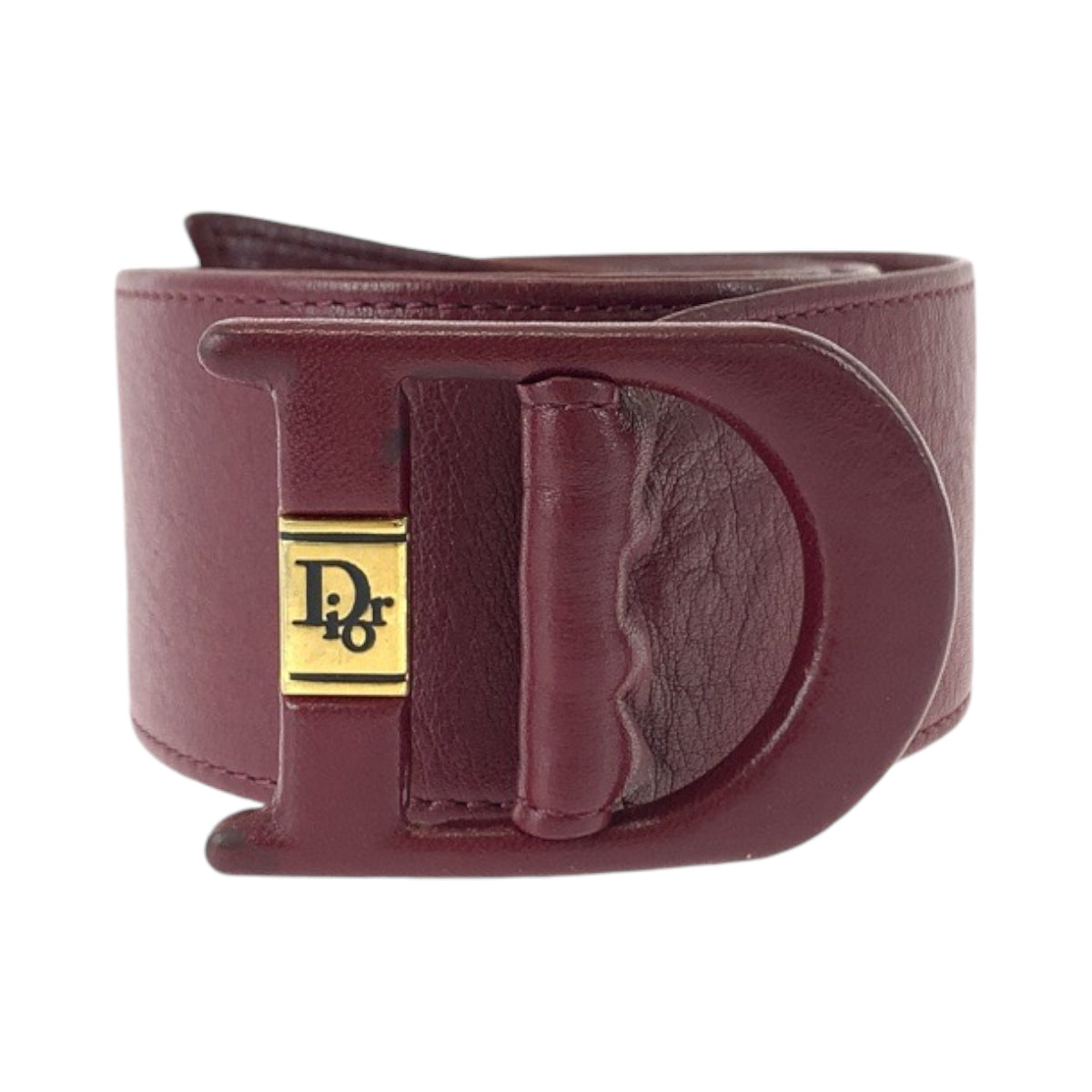 13109
Dior ディオール ヴィンテージ ワインレッド ゴールド金具 レザー ベルト サッシュベルト  レディース