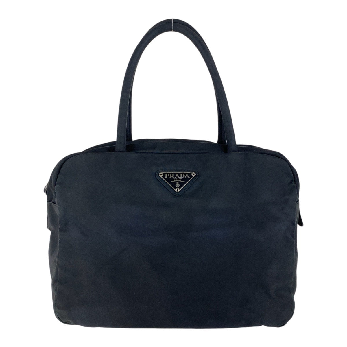 13111
PRADA プラダ テスート 三角ロゴプレート ブラック 黒 シルバー金具 ナイロン ハンドバッグ ショルダーバッグ  レディース