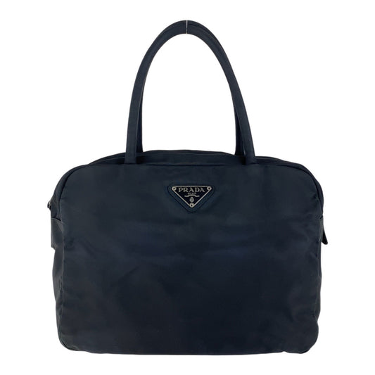 13111
PRADA プラダ テスート 三角ロゴプレート ブラック 黒 シルバー金具 ナイロン ハンドバッグ ショルダーバッグ  レディース