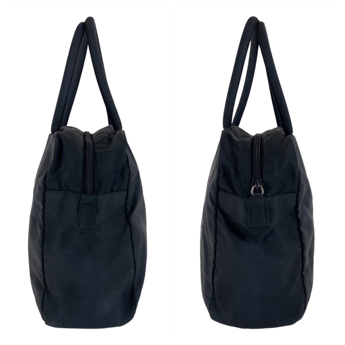 13111
PRADA プラダ テスート 三角ロゴプレート ブラック 黒 シルバー金具 ナイロン ハンドバッグ ショルダーバッグ  レディース