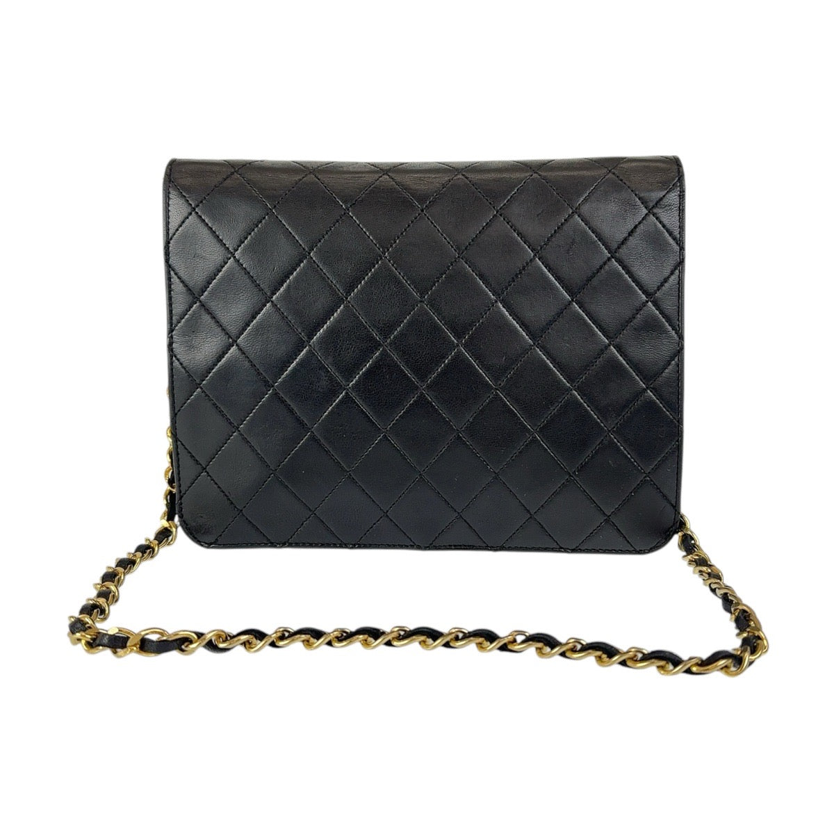 CHANEL シャネル ヴィンテージ マトラッセ プッシュロック シングルフラップ ココマーク ブラック 黒 ゴールド金具 ラムスキン ショルダーバッグ チェーンショルダーバッグ  レディース