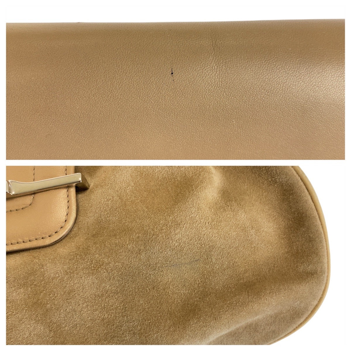 CARTIER カルティエ パンテール ベージュ シルバー金具 スウェード / レザー ショルダーバッグ  レディース