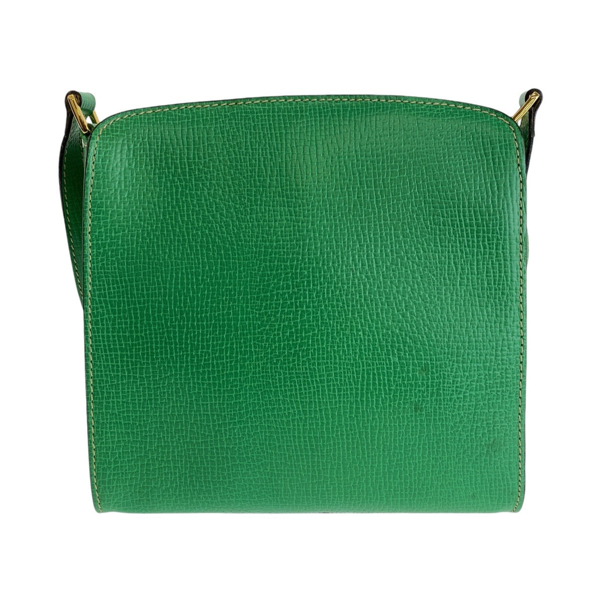 13115
LOEWE ロエベ ヴィンテージ グリーン ゴールド金具 レザー 斜め掛け ショルダーバッグ ポシェット  レディース