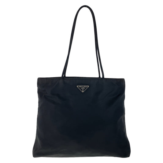 12812
PRADA プラダ テスート 三角ロゴプレート ブラック 黒 シルバー金具 ナイロン トートバッグ ショルダーバッグ  レディース