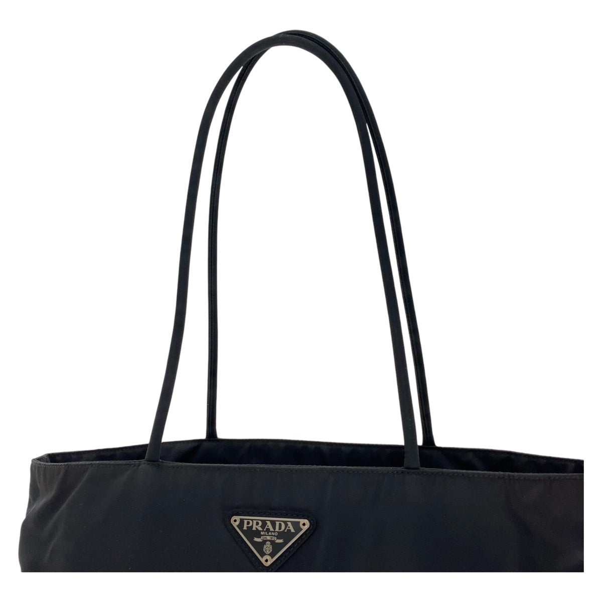 12812
PRADA プラダ テスート 三角ロゴプレート ブラック 黒 シルバー金具 ナイロン トートバッグ ショルダーバッグ  レディース