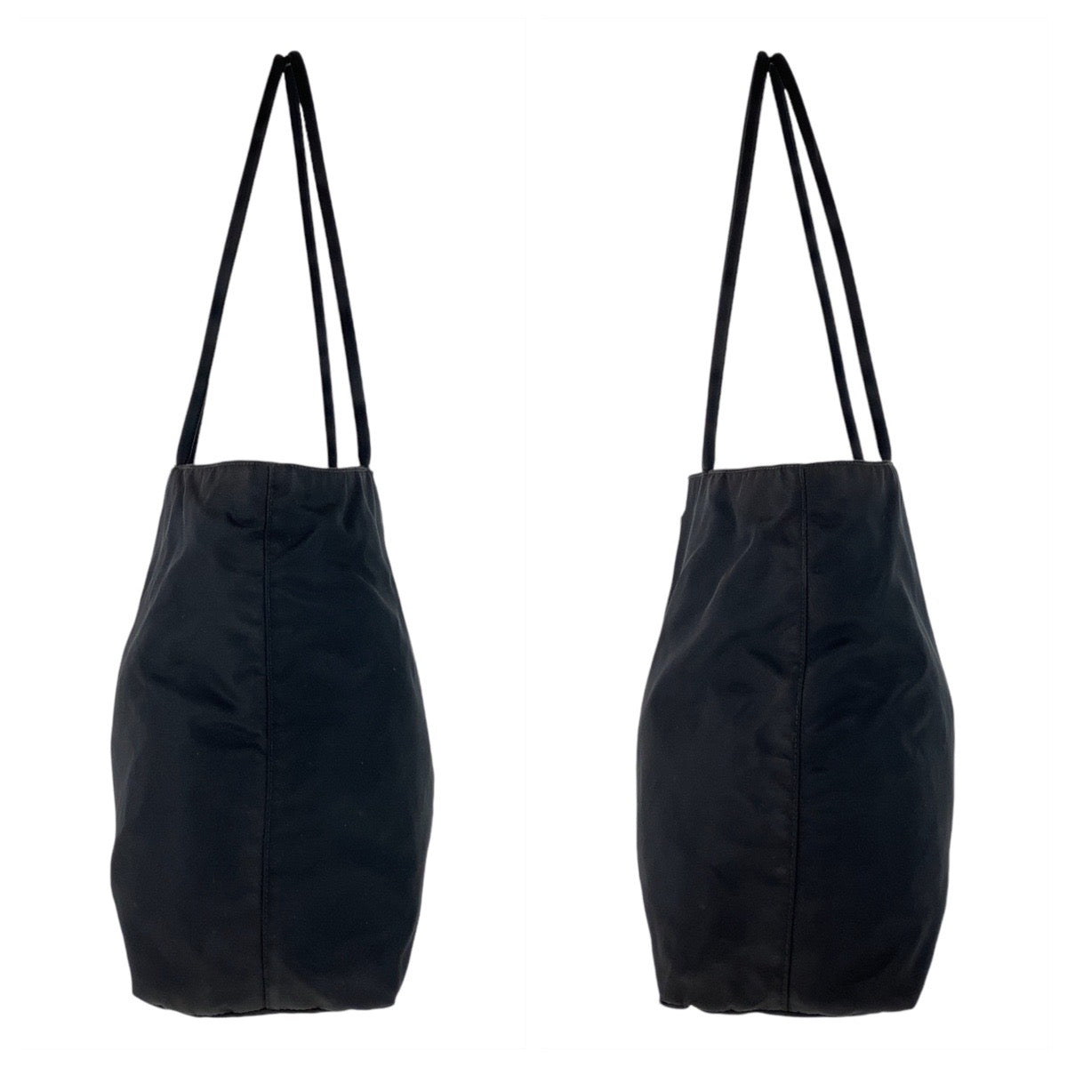 12812
PRADA プラダ テスート 三角ロゴプレート ブラック 黒 シルバー金具 ナイロン トートバッグ ショルダーバッグ  レディース