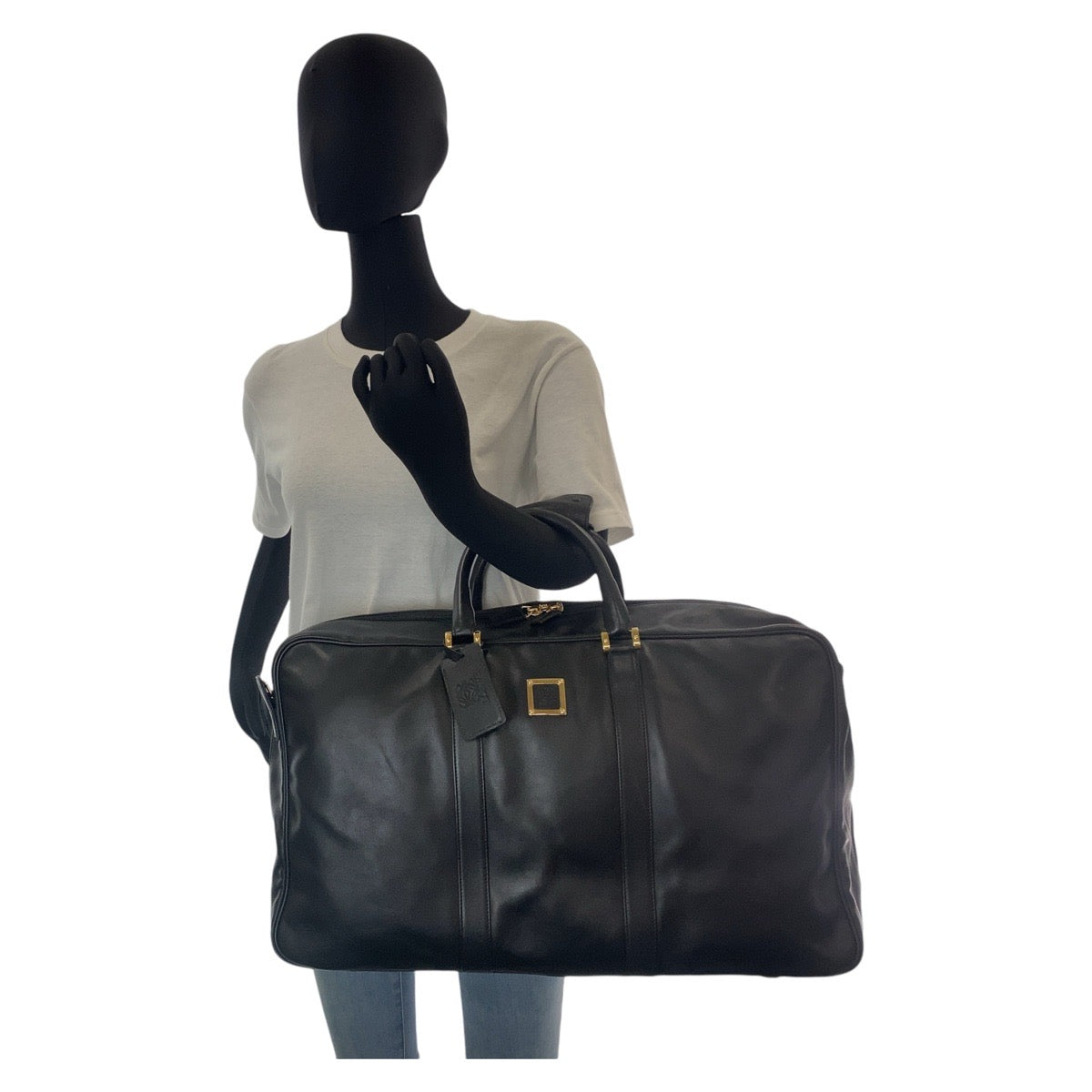 13120
LOEWE ロエベ ヴィンテージ アナグラム 男女兼用 ブラック 黒 ゴールド金具 レザー ボストンバッグ ハンドバッグ 男女兼用  メンズ