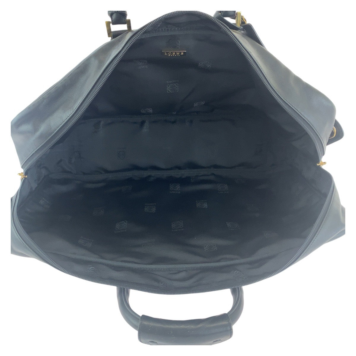 13120
LOEWE ロエベ ヴィンテージ アナグラム 男女兼用 ブラック 黒 ゴールド金具 レザー ボストンバッグ ハンドバッグ 男女兼用  メンズ