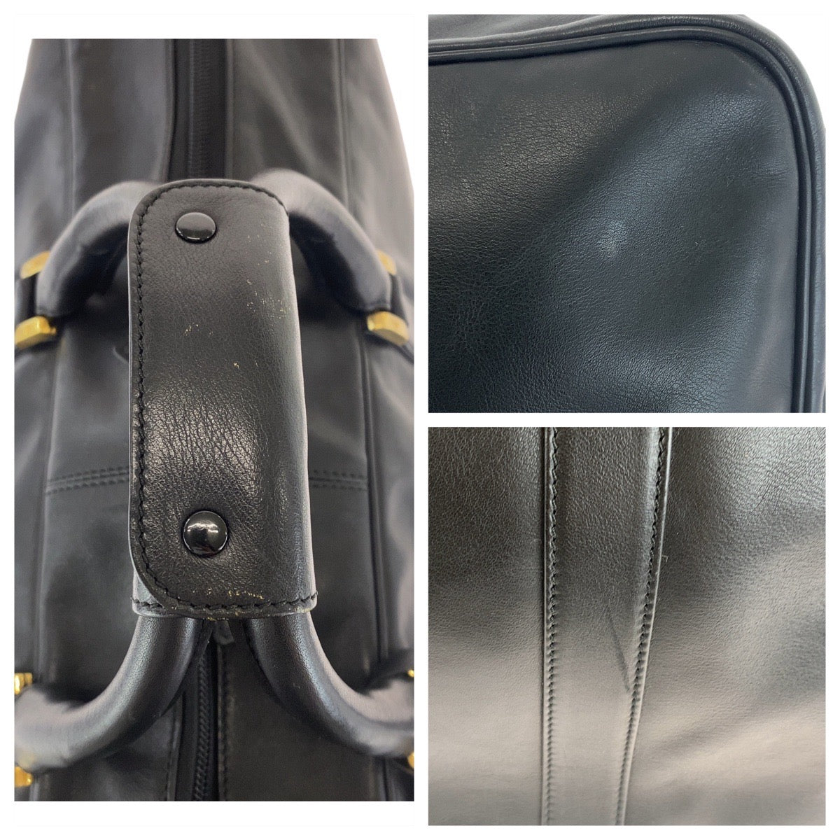 13120
LOEWE ロエベ ヴィンテージ アナグラム 男女兼用 ブラック 黒 ゴールド金具 レザー ボストンバッグ ハンドバッグ 男女兼用  メンズ