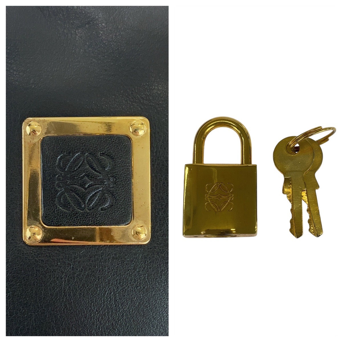 13120
LOEWE ロエベ ヴィンテージ アナグラム 男女兼用 ブラック 黒 ゴールド金具 レザー ボストンバッグ ハンドバッグ 男女兼用  メンズ