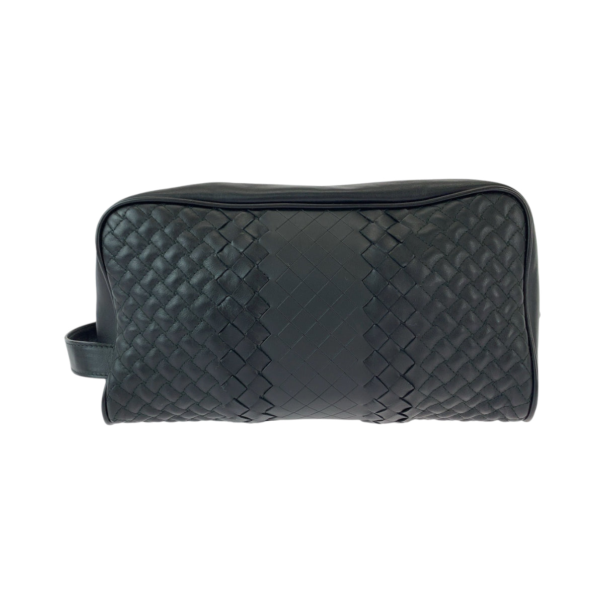 13122
BOTTEGAVENETA ボッテガヴェネタ イントレチャート トイレタリー ブラック 黒 シルバー金具 レザー セカンドバッグ クラッチバッグ  メンズ