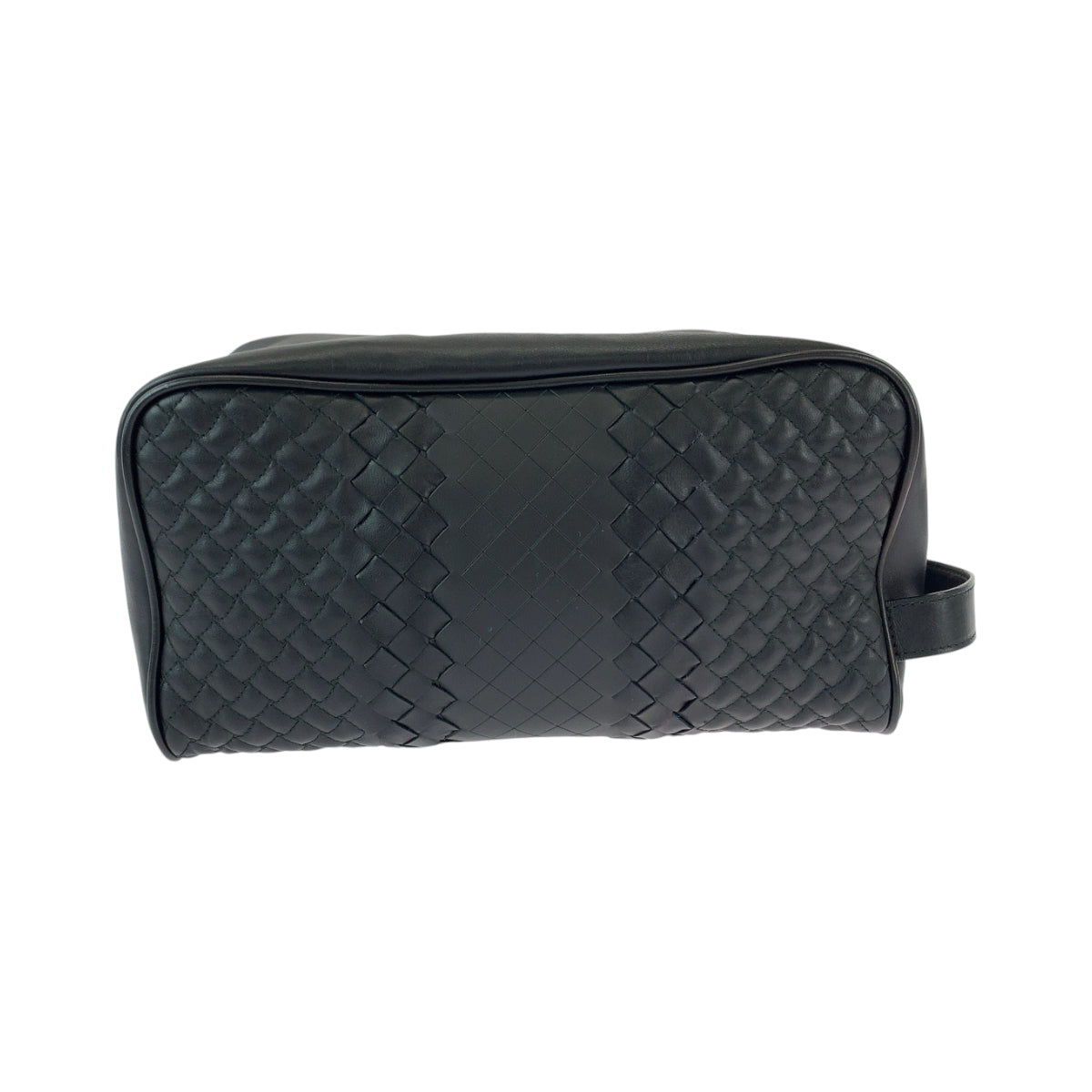 13122
BOTTEGAVENETA ボッテガヴェネタ イントレチャート トイレタリー ブラック 黒 シルバー金具 レザー セカンドバッグ クラッチバッグ  メンズ