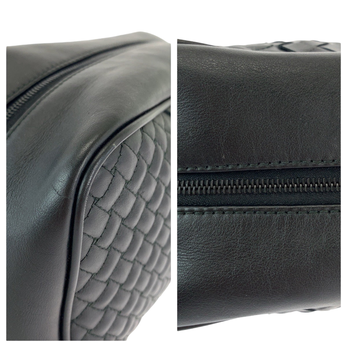 13122
BOTTEGAVENETA ボッテガヴェネタ イントレチャート トイレタリー ブラック 黒 シルバー金具 レザー セカンドバッグ クラッチバッグ  メンズ
