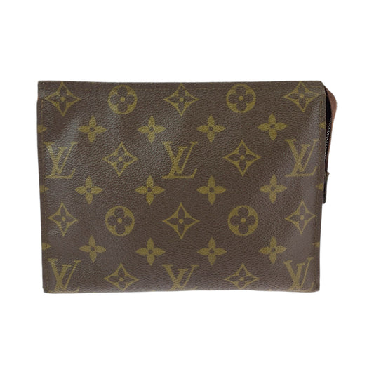 13126
LOUIS VUITTON ルイヴィトン ヴィンテージ モノグラム ポッシュ トワレット26 ブラウン ゴールド金具 PVC M47542 クラッチバッグ セカンドバッグ ポーチ  メンズ