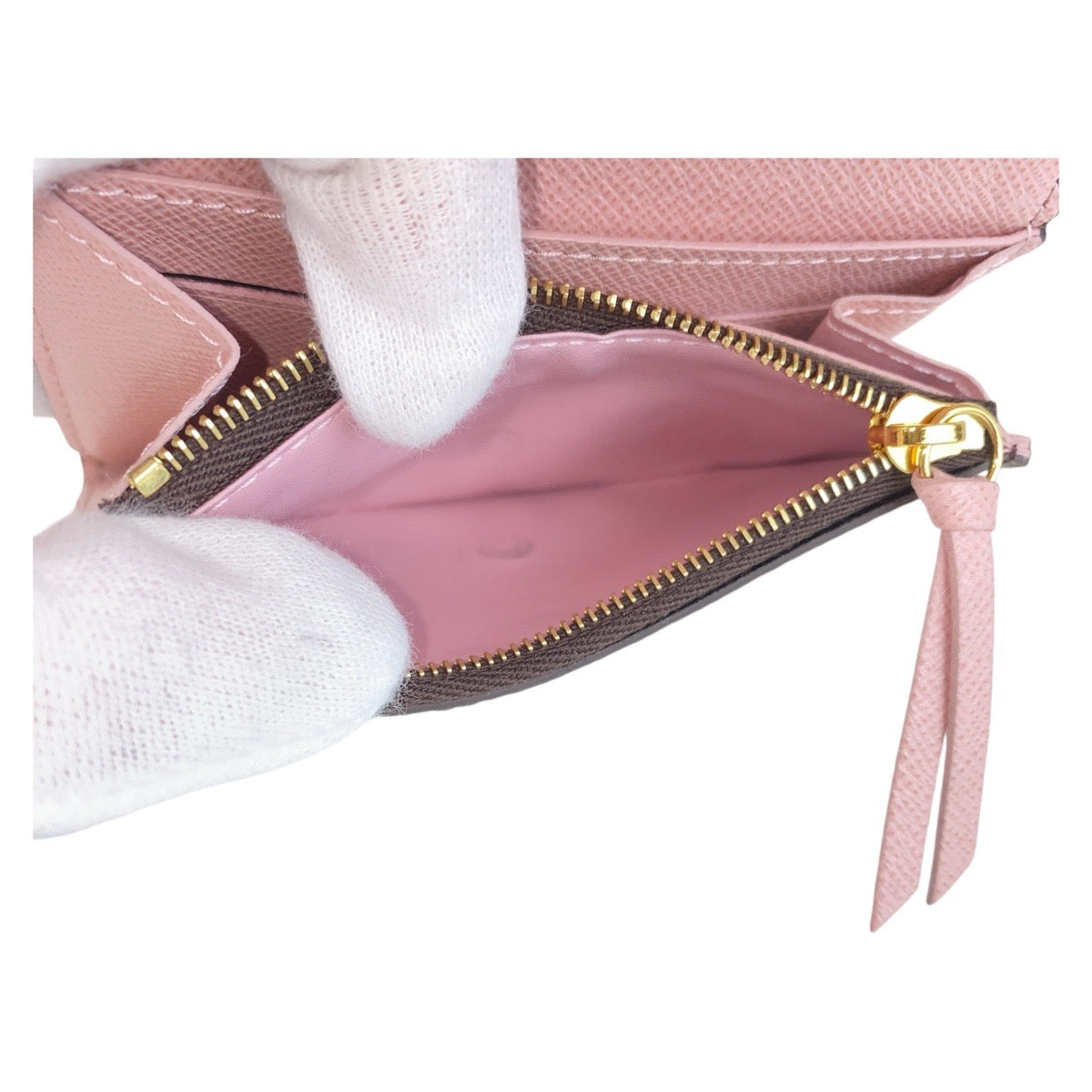 13127
LOUIS VUITTON ルイヴィトン モノグラム ポルトモネ ロザリ ブラウン ローズ バレリーヌ ピンク ゴールド金具 PVC M62361 折財布 コンパクトウォレット  レディース