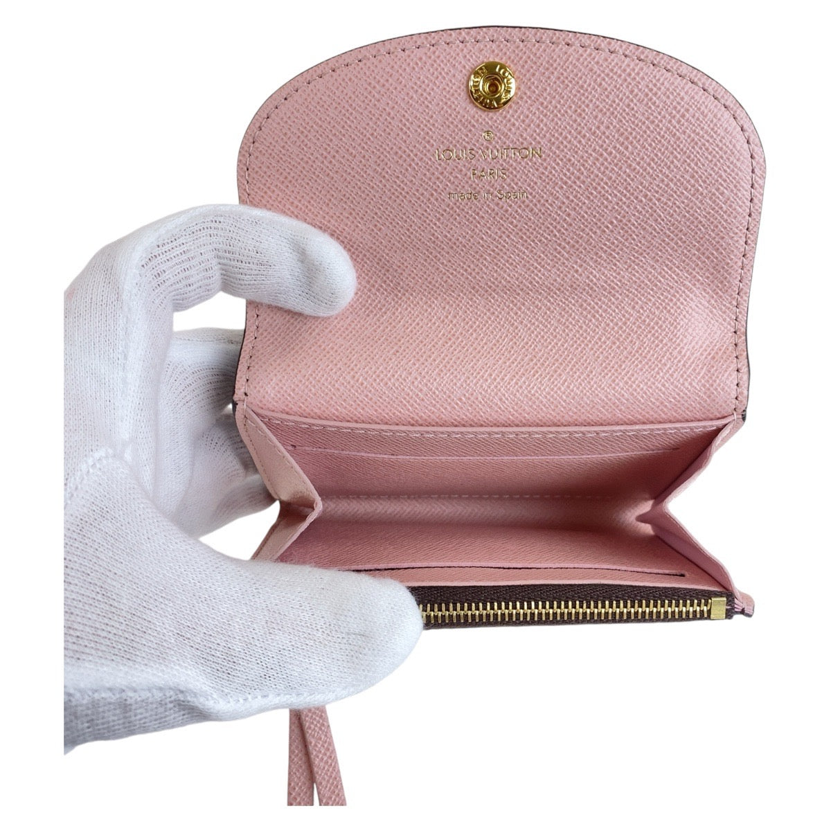 13127
LOUIS VUITTON ルイヴィトン モノグラム ポルトモネ ロザリ ブラウン ローズ バレリーヌ ピンク ゴールド金具 PVC M62361 折財布 コンパクトウォレット  レディース