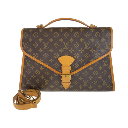 15874
LOUIS VUITTON ルイヴィトン モノグラム ビバリー ブラウン ゴールド金具 PVC M51121 ビジネスバッグ ブリーフケース ショルダーバッグ 2way  メンズ