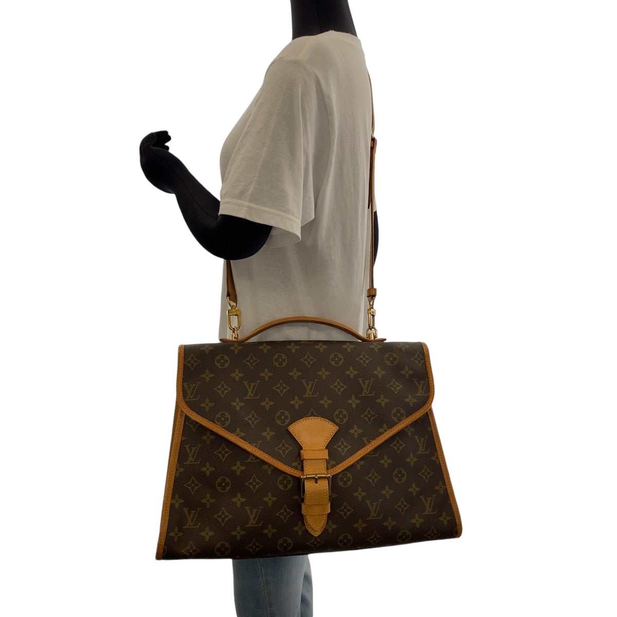 15874
LOUIS VUITTON ルイヴィトン モノグラム ビバリー ブラウン ゴールド金具 PVC M51121 ビジネスバッグ ブリーフケース ショルダーバッグ 2way  メンズ