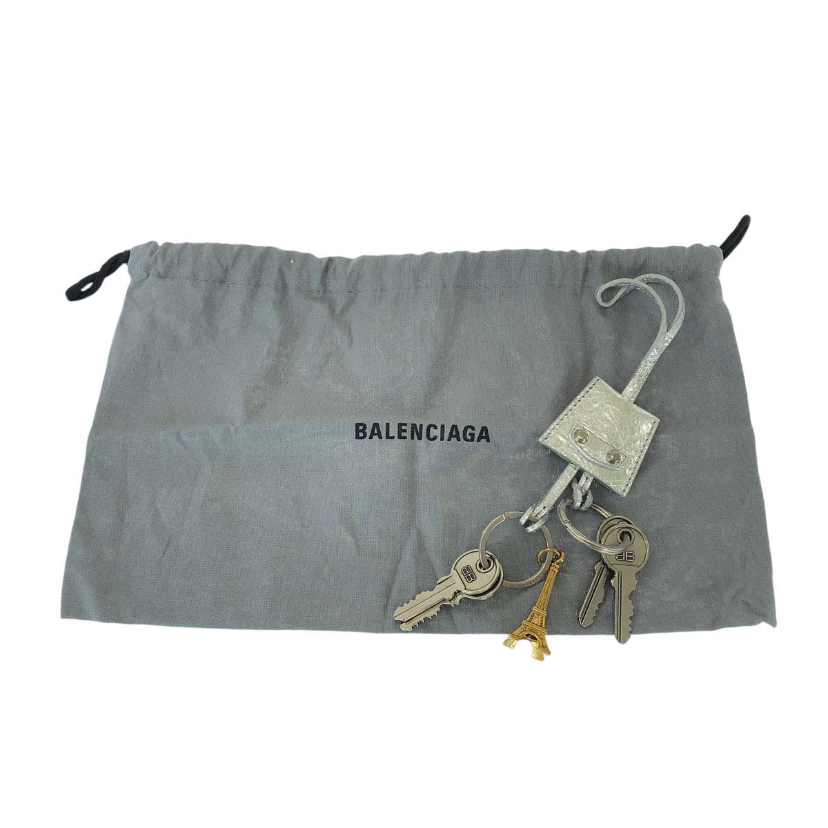 13128
BALENCIAGA バレンシアガ アンティーク調シルバーハードウェア Le City チャーム 男女兼用 シルバー ゴールド ラムスキン キーホルダー  レディース