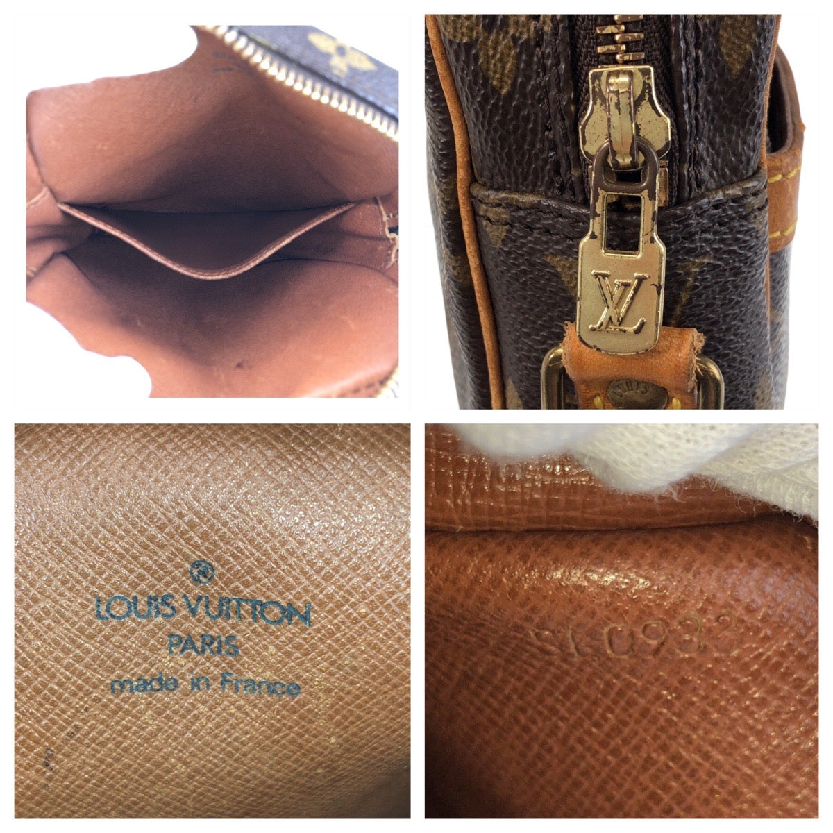 13130
LOUIS VUITTON ルイヴィトン モノグラム ダヌーブ ブラウン ゴールド金具 PVC / レザー M45266 斜め掛け ショルダーバッグ ポシェット  レディース