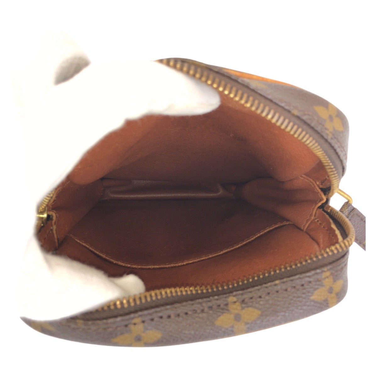 13130
LOUIS VUITTON ルイヴィトン モノグラム ダヌーブ ブラウン ゴールド金具 PVC / レザー M45266 斜め掛け ショルダーバッグ ポシェット  レディース