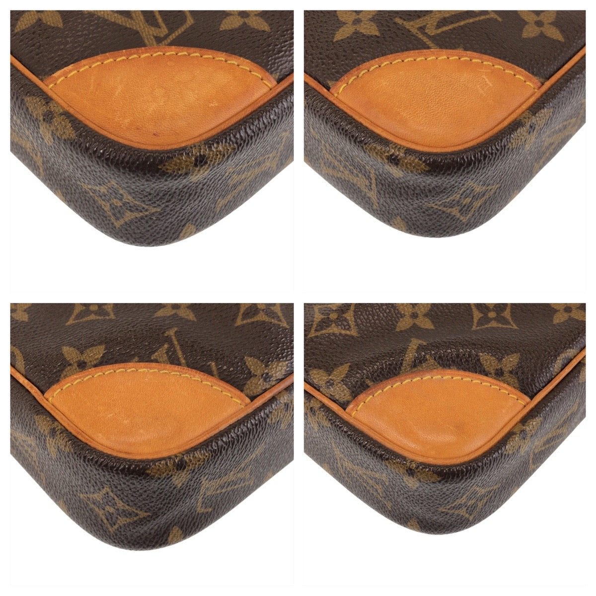 13130
LOUIS VUITTON ルイヴィトン モノグラム ダヌーブ ブラウン ゴールド金具 PVC / レザー M45266 斜め掛け ショルダーバッグ ポシェット  レディース
