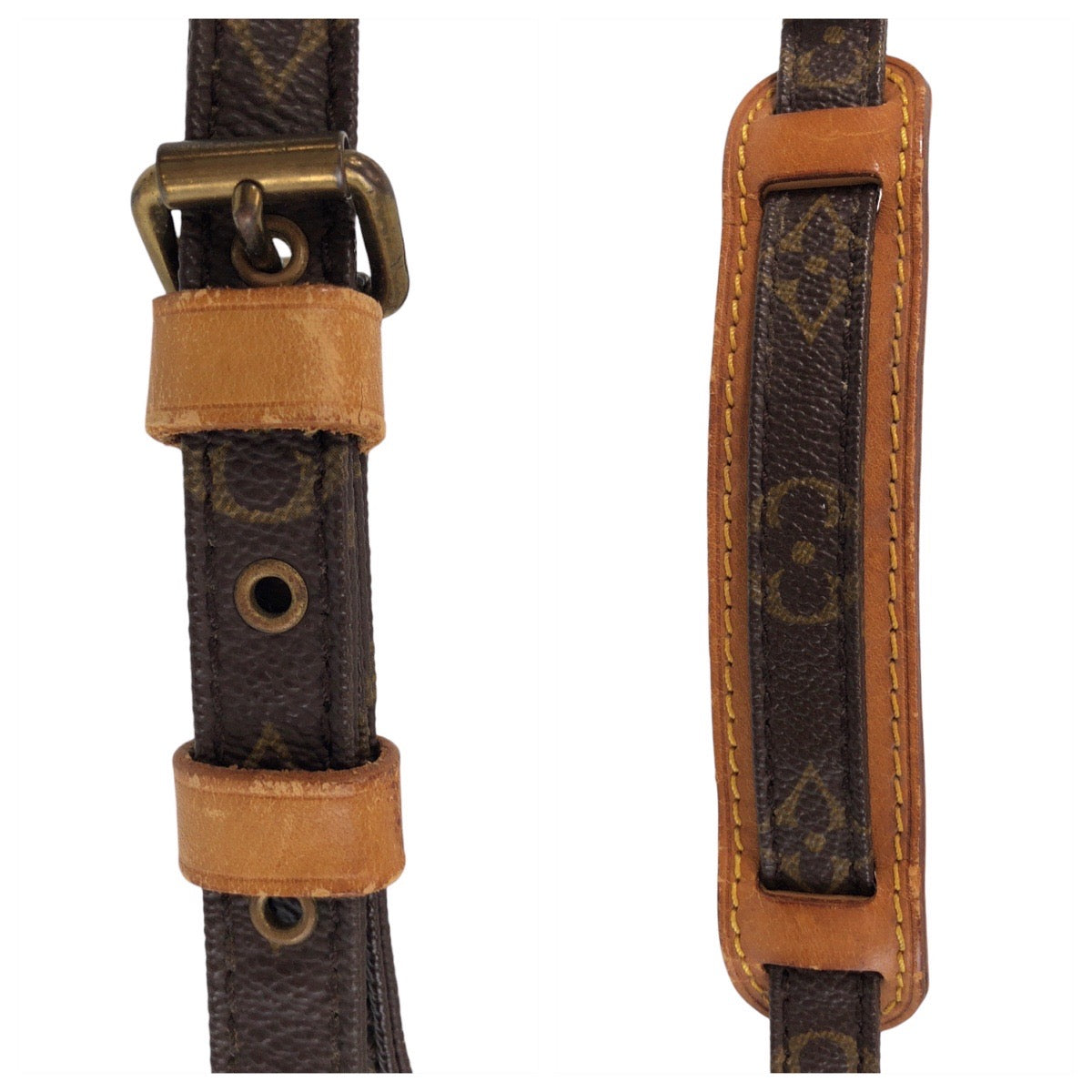 13130
LOUIS VUITTON ルイヴィトン モノグラム ダヌーブ ブラウン ゴールド金具 PVC / レザー M45266 斜め掛け ショルダーバッグ ポシェット  レディース
