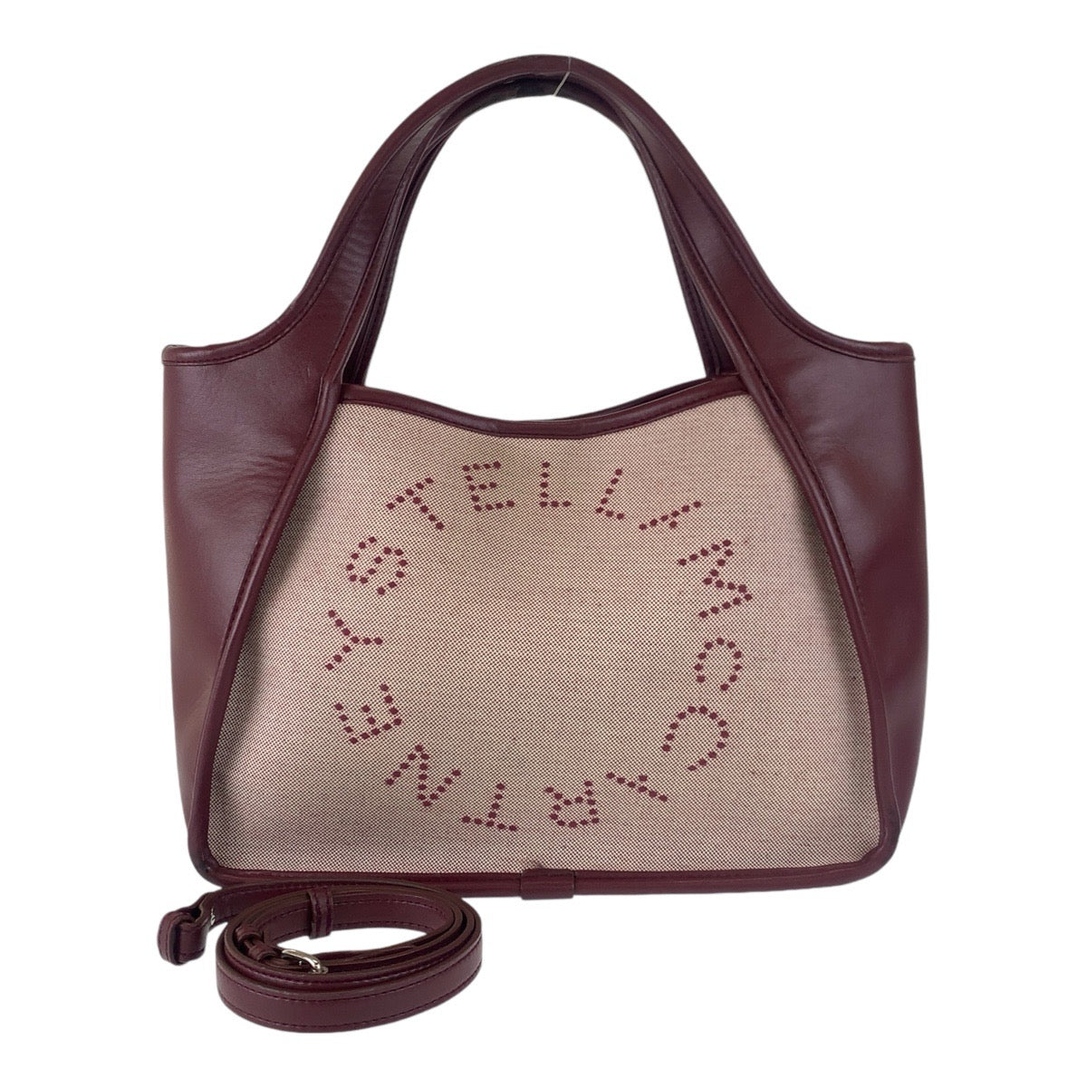 13133
Stella McCartney ステラマッカートニー ボルドー シルバー金具 キャンバス / レザー トートバッグ ショルダーバッグ 2way  レディース