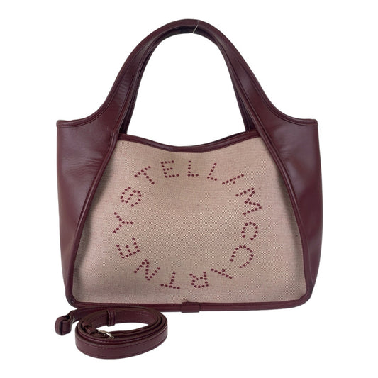 13133
Stella McCartney ステラマッカートニー ボルドー シルバー金具 キャンバス / レザー トートバッグ ショルダーバッグ 2way  レディース