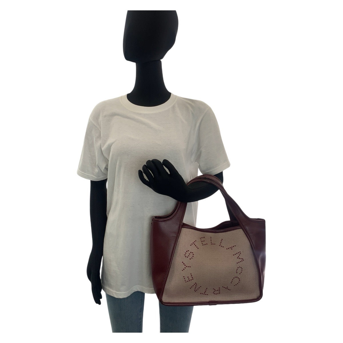 13133
Stella McCartney ステラマッカートニー ボルドー シルバー金具 キャンバス / レザー トートバッグ ショルダーバッグ 2way  レディース