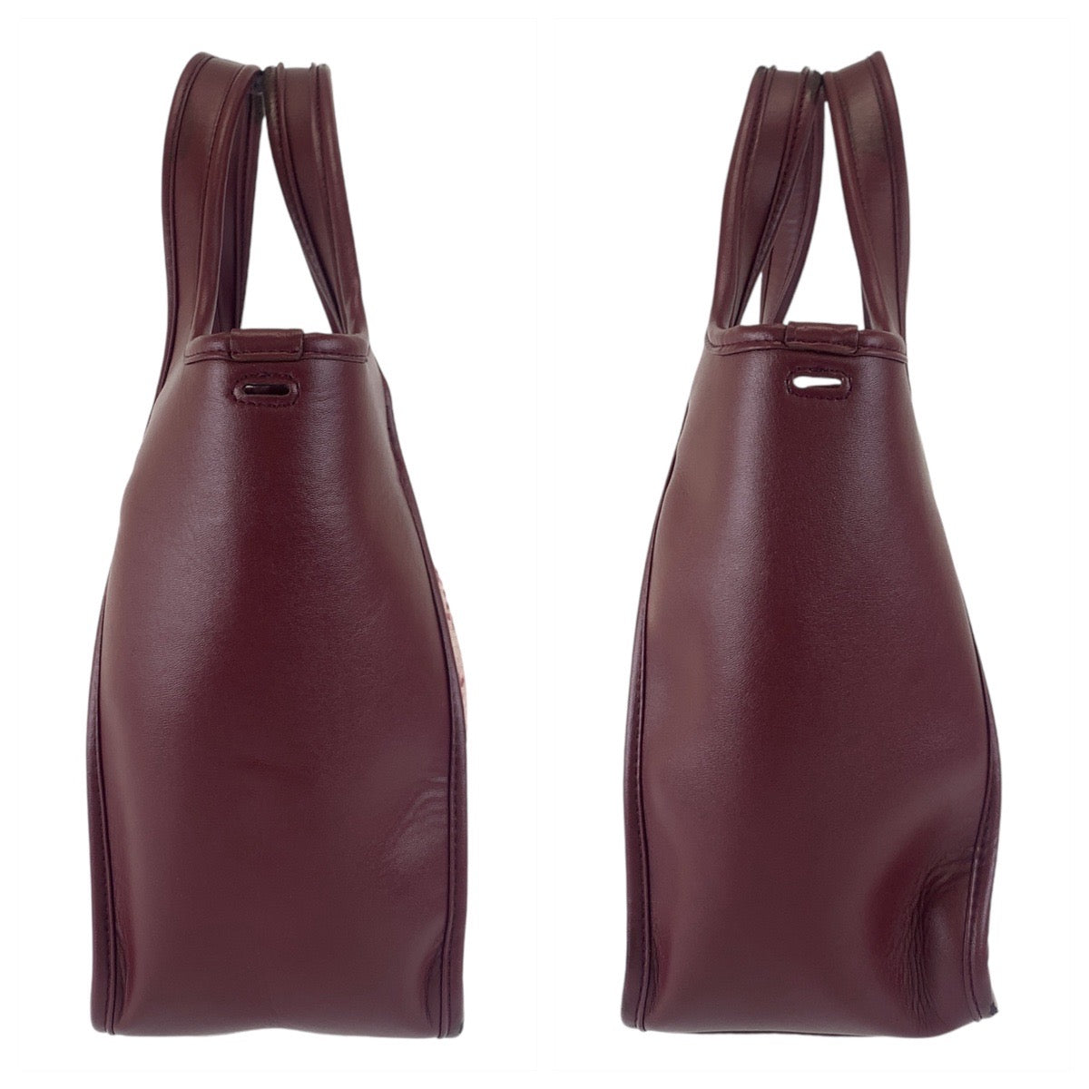 13133
Stella McCartney ステラマッカートニー ボルドー シルバー金具 キャンバス / レザー トートバッグ ショルダーバッグ 2way  レディース