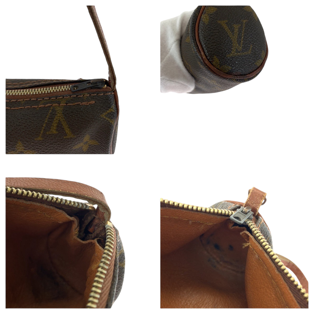 12792
LOUIS VUITTON ルイヴィトン モノグラム パピヨン 付属ポーチ ブラウン ゴールド金具 PVC アクセサリーポーチ ポーチ  レディース