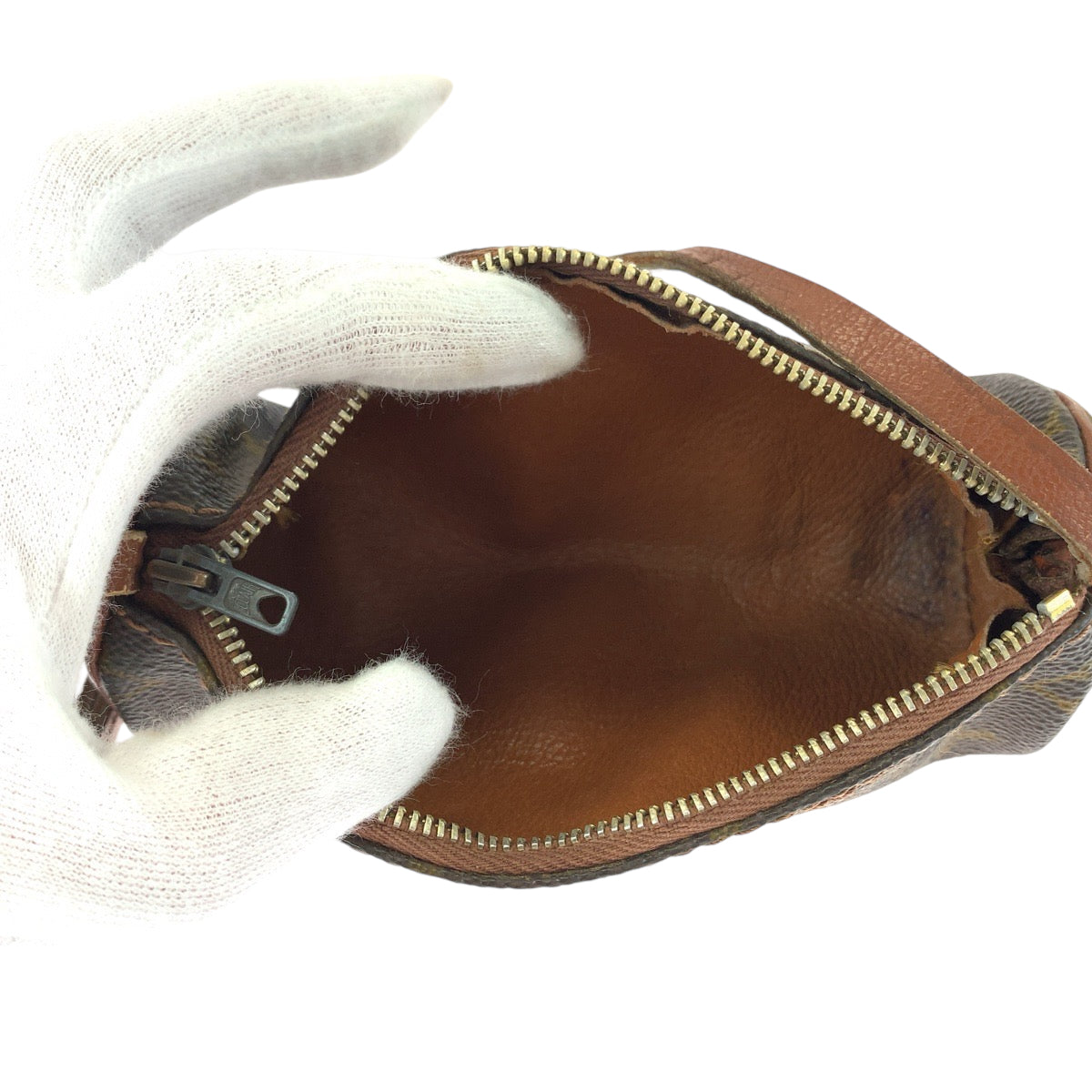 12792
LOUIS VUITTON ルイヴィトン モノグラム パピヨン 付属ポーチ ブラウン ゴールド金具 PVC アクセサリーポーチ ポーチ  レディース