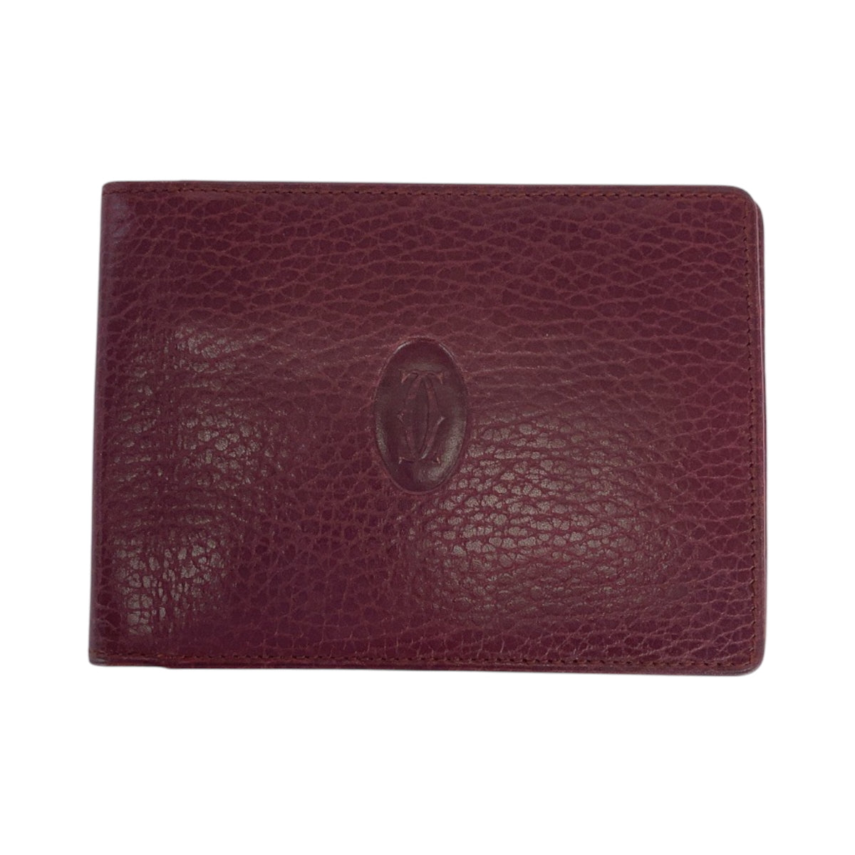 14042
CARTIER カルティエ マストライン マネークリップ ボルドー ゴールド金具 レザー 折財布 コンパクトウォレット  レディース